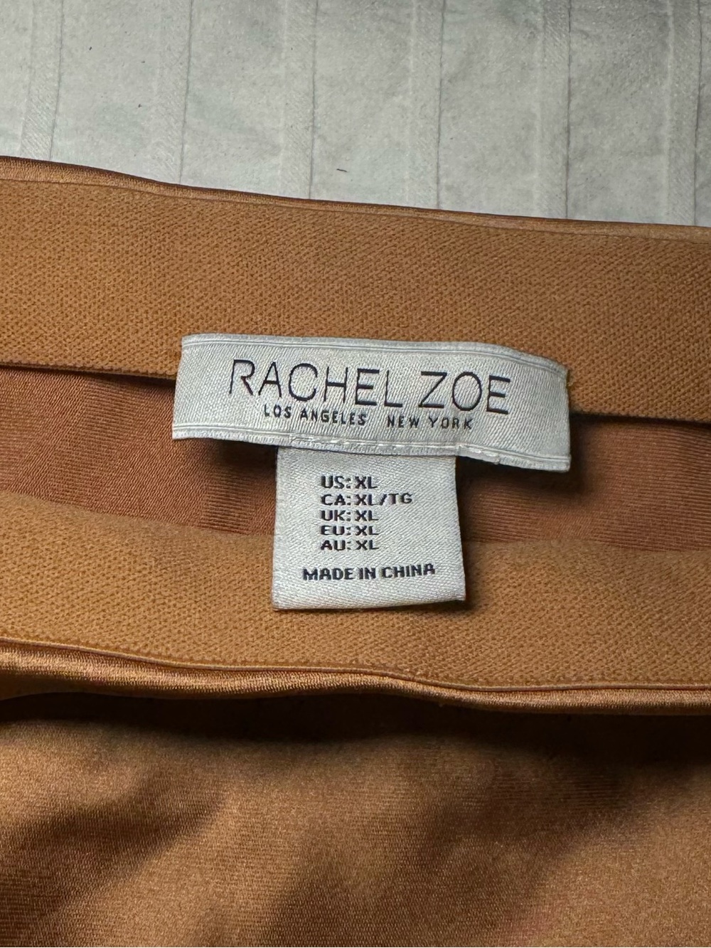 RACHEL ZOE Skirt Copper-Brown Satin A-Line Full Skirt XL Silk Comfortable Luxury